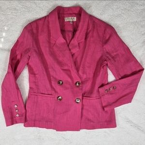 Dolan Pink Blazer Tailored Linen-Blend